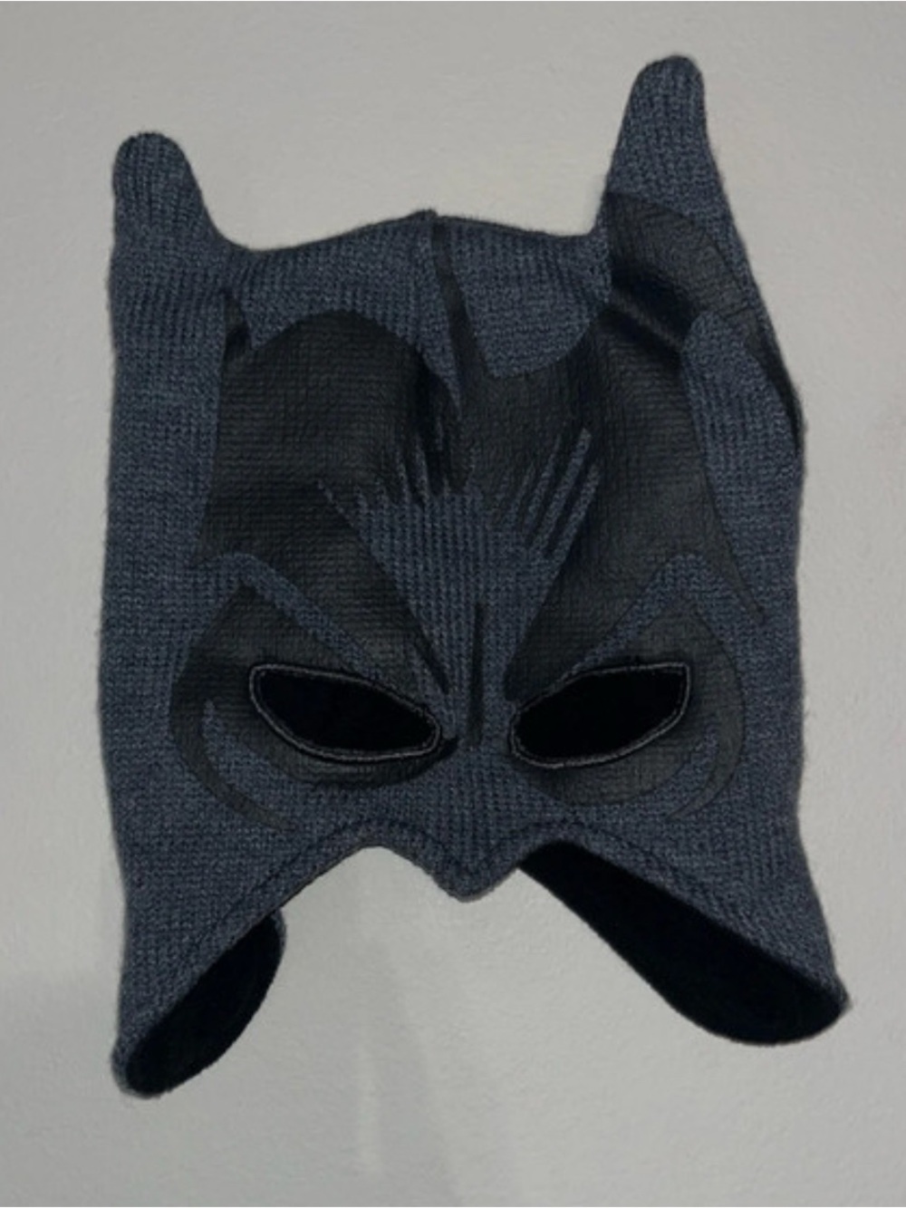 Circa 2000 DC Comics Gray and Black Batman Knit Mask